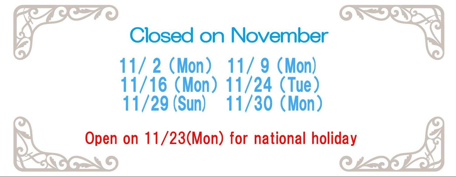 11月の休館日2026